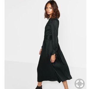 zara bottle green dress